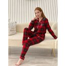 превью фото 1 - Klassicheskaya pijama s angliyskim vorotnikom iz trikotaja, s printom v kletu