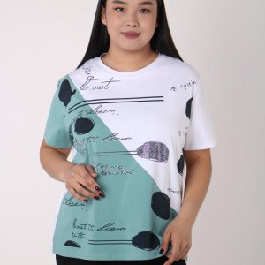 Женская футболка  с рисунками - код 148208