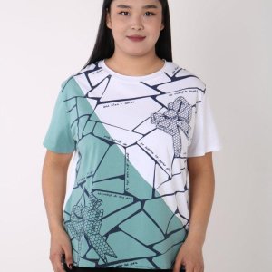 Женская футболка  с рисунками - код 148215