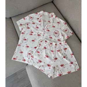 Пижама от Maysar из 100% хлопка, с принтом - Фламинго - код 152651