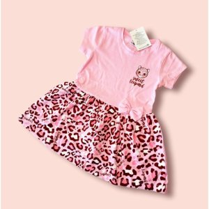 Платье розовое тигровое - код 54392