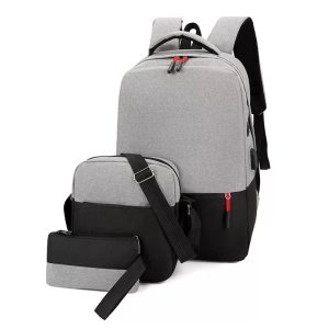 Бизнес Рюкзак с USB+2 сумки, сумка почтальона и кошелек Оксфорд - код 56993