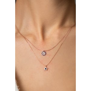 Серебряное Ожерелье Модель От Сглаза И Цветок 925 Пробы PP4104 Larin Silver - код 84363