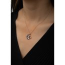 превью фото 2 - Женское Серебряное Ожерелье Модель Луна со Звездочкой 925 Пробы KLS2065 Larin Silver