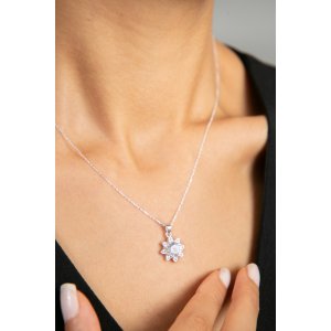 Женское Серебряное Ожерелье Модель Цветок 925 Пробы FA182428 Larin Silver - код 85161