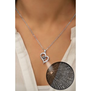 Серебряное Ожерелье 925 Модель I Love you Сердечка на 100 Языках PP2800 Larin Silver - код 86942