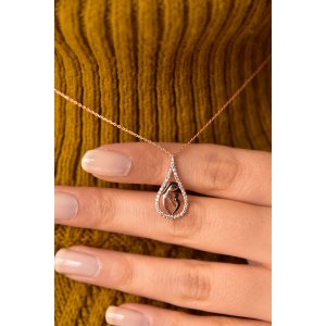 Серебряное Ожерелье с Розовым Покрытием Мать и Ребенок UVPS101420 Larin Silver - код 86961