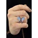 превью фото 4 - Серебряное Ожерелье 925 Модель Бабочка с Голубыми Камнями BA109 Larin Silver