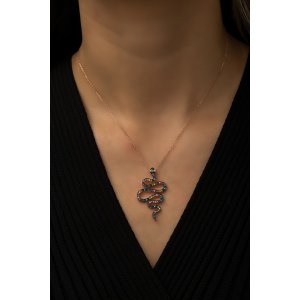 Серебряное Ожерелье 925 с Кулоном Змеи ZM1510 Larin Silver - код 87514