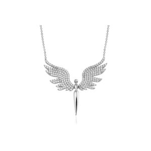 Серебряное Ожерелье 925, Модель Ангел с Камнями Циркон BJTR0114 Larin Silver - код 91381